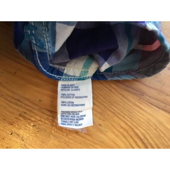 American Eagle Outfitters Blue & Pink Plaid Snap-Up Shirt M 2012 - Picture 7 of 8